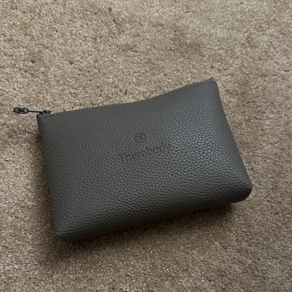 Therabody Charcoal Leather Toiletry Bag